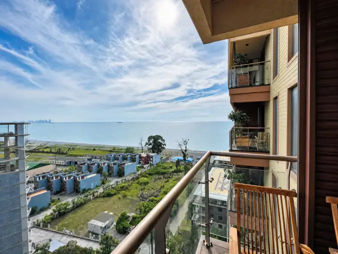Studio Sea View & Mountain — Daytime sea view stretching toward Batumi from the studio terrace
