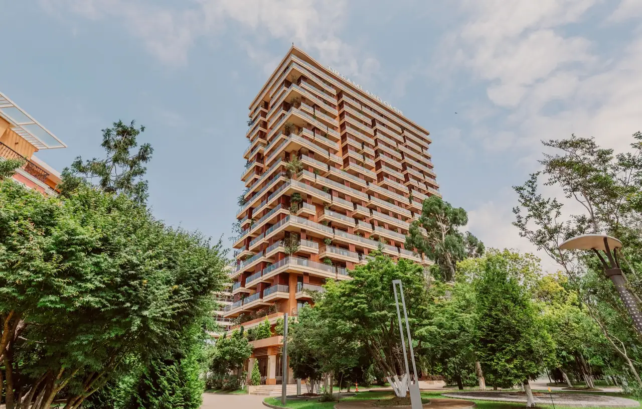 Dreamland Oasis Chakvi seafront complex with apartment buildings and pools