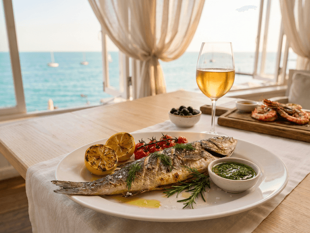Fish Restaurant on the seafront at Dreamland Oasis Chakvi
