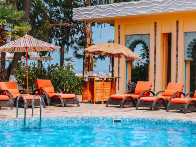Morocco Pool — open-air pool with a bright deck
